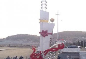 商業街龍鳳呈祥雕塑廠家 大型步行街現代擺件 