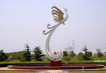 鏡面鳳鳥雕塑廠家 現(xiàn)代公園擺件 游樂場異形鳳鳥雕塑