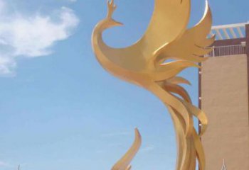 仿真鳳鳥雕塑廠家 大型創(chuàng)意擺件 公園噴漆鳳鳥雕塑