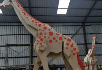 戶外長頸鹿雕塑廠家 現代創意小品 酒店拉絲長頸鹿雕塑