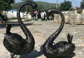 風景區(qū)天鵝雕塑廠家 中式戶外擺件 大型仿古天鵝雕塑