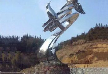 商場(chǎng)鷹雕塑廠家 中式戶外小品 酒店拉絲鷹雕塑
