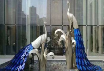 烤漆孔雀雕塑廠家 戶外賓館擺件 大型現代孔雀雕塑