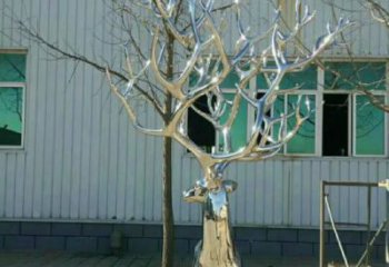 戶外麋鹿雕塑廠家 現代抽象小品 酒店拉絲麋鹿雕塑