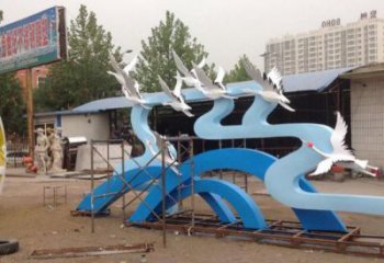 大門口海鷗雕塑廠家 歐式創(chuàng)意擺件 風(fēng)景區(qū)仿古海鷗雕塑