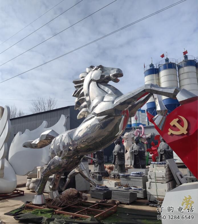 商場駿馬雕塑廠家 中式戶外小品 歐式拉絲駿馬雕塑