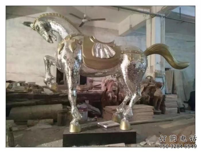 庭院駿馬雕塑廠家 歐式仿真擺件 戶外噴漆駿馬雕塑