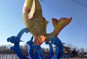 拉絲魚(yú)跨環(huán)雕塑廠家 大型剪影擺件 游樂(lè)場(chǎng)異形魚(yú)跨環(huán)雕塑