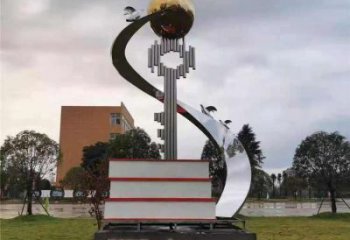 鍛造書山雕塑廠家 校園現(xiàn)代小品 戶外不銹鋼書山雕塑