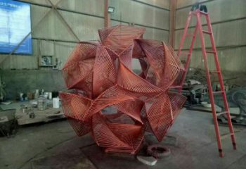 拉絲球體雕塑廠家 鏤空創意擺件 別墅區不銹鋼球體雕塑