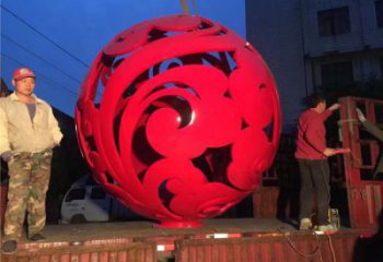 大型商場(chǎng)球狀雕塑廠家 鏤空創(chuàng)意擺件 烤漆不銹鋼球狀雕塑