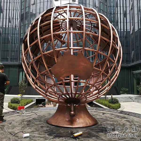 游樂場地球儀雕塑廠家 現(xiàn)代擺件 噴漆不銹鋼地球儀雕塑