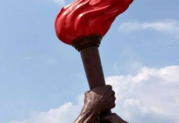 現代圣火雕塑廠家 大型別墅區擺件 創意不銹鋼圣火雕塑