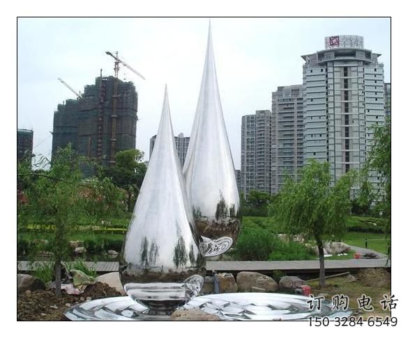 公園水滴雕塑廠家 戶外擺件 創(chuàng)意不銹鋼水滴雕塑