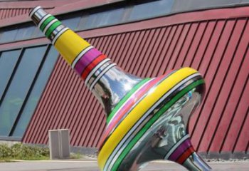 廣場陀螺雕塑廠家 公園小品 烤漆不銹鋼陀螺雕塑