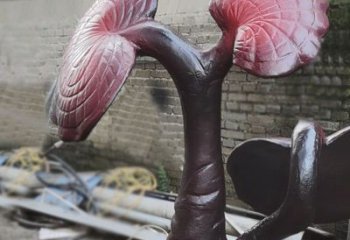 仿古靈芝雕塑廠家 現(xiàn)代仿真小品 戶(hù)外不銹鋼靈芝雕塑