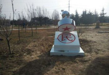 街道印章雕塑廠家 現代擺件 鏡面不銹鋼印章雕塑