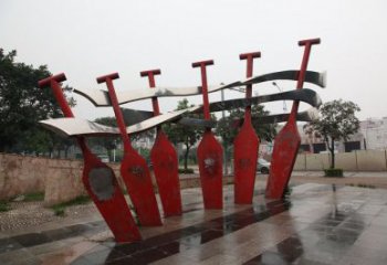 公園龍舟雕塑廠家 戶外擺件 大型不銹鋼龍舟雕塑生產(chǎn)