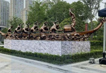 體育場劃船雕塑廠家 運動小品 戶外不銹鋼劃船雕塑廠家