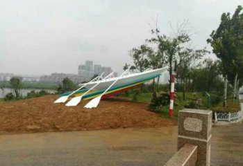 房地產(chǎn)劃船雕塑廠家 公園運動擺件 大型仿古劃船雕塑制作