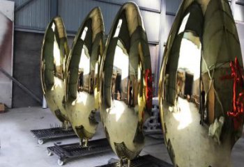 電鍍雞蛋雕塑廠家 創意園林擺件 現代不銹鋼雞蛋雕塑制作