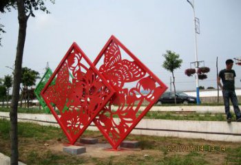 公園屏風雕塑廠家 戶外擺件 剪紙不銹鋼屏風雕塑