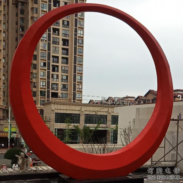 異形圓月雕塑廠家 現代小品 戶外不銹鋼圓月雕塑生產