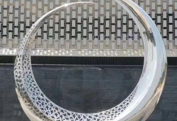 抽象月牙形雕塑廠家 啞光小品 戶外不銹鋼月牙形雕塑生產