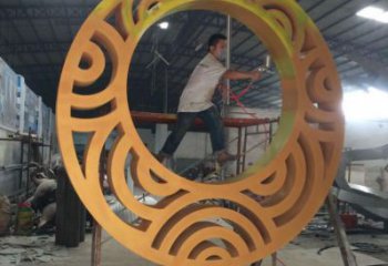 大型商場環(huán)形雕塑廠家 鏤空擺件 烤漆不銹鋼環(huán)形雕塑生產(chǎn)