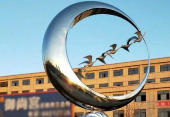 歐式環(huán)形雕塑廠家 抽象擺件 鏡面不銹鋼環(huán)形雕塑生產(chǎn)