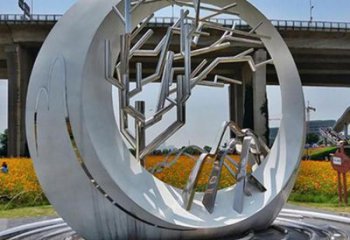 創(chuàng)意環(huán)形雕塑廠家 現(xiàn)代小品 公園不銹鋼環(huán)形雕塑生產(chǎn)