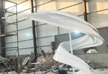 鏤空彩帶雕塑廠家 園林小品 住宅小區(qū)不銹鋼彩帶雕塑制作