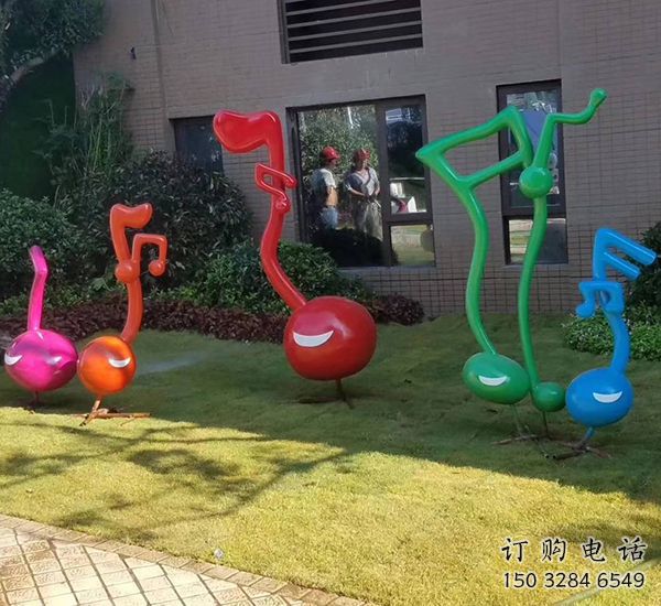 步行街音符雕塑廠家 游樂場小品 大型不銹鋼音符雕塑價格