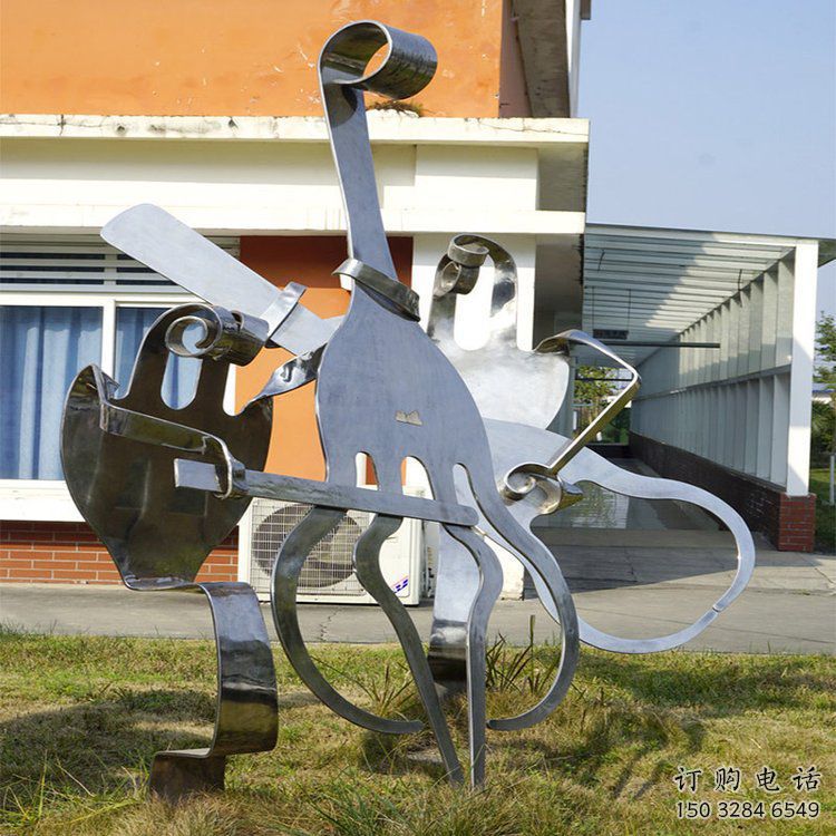 房地產音符雕塑廠家 鏡面擺件 鍛造不銹鋼音符雕塑生產