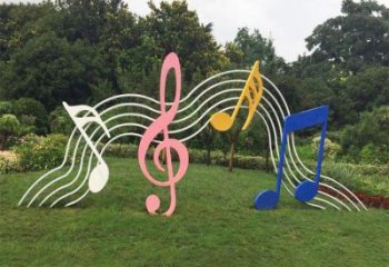 歐式樂(lè)譜雕塑廠家 抽象擺件 音樂(lè)不銹鋼樂(lè)譜雕塑生產(chǎn)