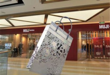 步行街提包雕塑廠家 戶外小品 抽象不銹鋼提包雕塑制作