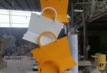園林提包雕塑廠家 烤漆小品 中式不銹鋼提包雕塑制作