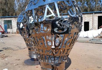 鏤空燈泡雕塑廠家 歐式步行街小品 大型不銹鋼燈泡雕塑制作