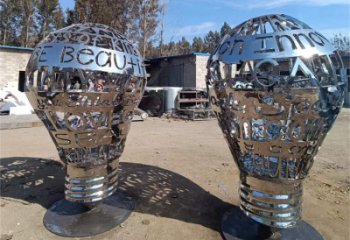 噴漆電燈雕塑廠家 中式小品 現(xiàn)代不銹鋼電燈雕塑生產(chǎn)