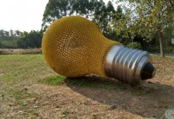 戶外電燈雕塑廠家 噴漆小品 大型不銹鋼電燈雕塑制作