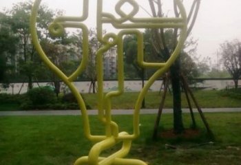 拉絲燈泡雕塑廠家 鏤空創(chuàng)意擺件 別墅區(qū)不銹鋼燈泡雕塑