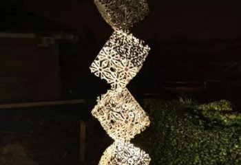 燈光方格雕塑廠家 抽象小品 商業街不銹鋼方格雕塑廠家