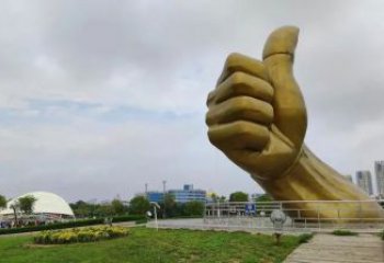 異形大拇指雕塑廠家 現(xiàn)代小品 創(chuàng)意不銹鋼大拇指雕塑廠