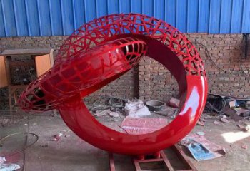 烤漆圓盤雕塑廠家 廣場小品 戶外不銹鋼圓盤雕塑廠