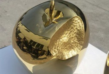 中式金蘋果雕塑廠家 現(xiàn)代小品 酒店不銹鋼金蘋果雕塑廠