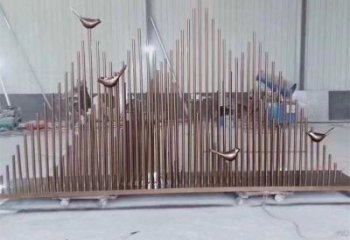 幾何群山雕塑廠家 發(fā)光小品 別墅區(qū)不銹鋼群山雕塑廠