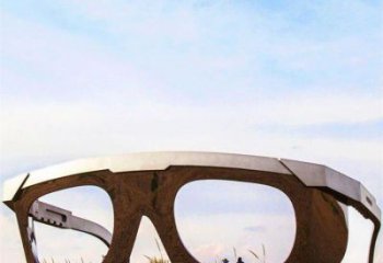 房地產(chǎn)眼鏡雕塑廠家 抽象擺件 鍛造不銹鋼眼鏡雕塑廠