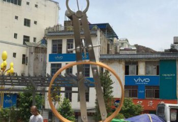 噴漆圓規(guī)雕塑廠家 中式小品 大型不銹鋼圓規(guī)雕塑廠