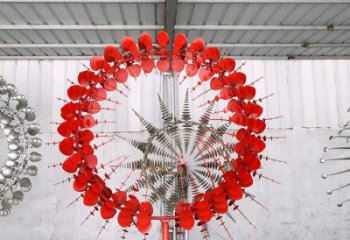 商業街風動雕塑廠家 戶外擺件 大型不銹鋼風動雕塑廠