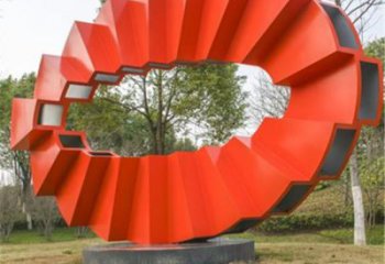 幾何磁鐵雕塑廠家 公園小品 烤漆不銹鋼磁鐵雕塑制作
